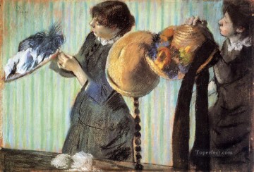  1882 Art Painting - the little milliners 1882 Edgar Degas